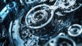 Complex clockwork mechanism rotating and generating power