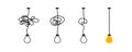 Complex complicated process easy solution, simplify problem,untangling mess knot in simple line, simplest right way, good idea