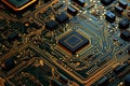 Complex computer motherboard circuits are elegantly portrayed in this tile Royalty Free Stock Photo