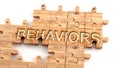 Complex and confusing behaviors: learn complicated, hard and difficult concept of behaviors,pictured as pieces of a wooden jigsaw