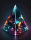 Complex Crystal Pyramid in 3D Space, Generative AI