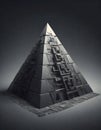 Complex Crystal Pyramid in 3D Space, Generative AI