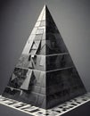 Complex Crystal Pyramid in 3D Space, Generative AI