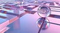 A complex 3D geometric maze with a reflective surface, creating a geometric 3D background, Generated AI