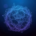 Composed of interconnected blue and purple lines forms a sphere-like Royalty Free Stock Photo
