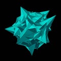 A complex 3D geometric structure composed of interconnected turquoise polygons Royalty Free Stock Photo