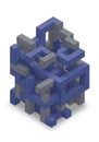 Complex 3D structure composed of interlocking blue and gray Royalty Free Stock Photo