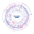 Complex data graphic visualization. Futuristic business analytics. Big data analys visualization with lines, dots and arrow