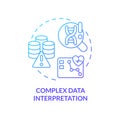 Complex data interpretation blue gradient concept icon