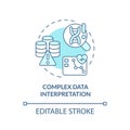 Complex data interpretation turquoise concept icon