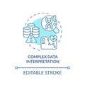 Complex data interpretation turquoise concept icon