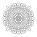 Complex detailed black Mandala on white background