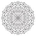 Complex detailed black Mandala on white background