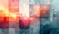 A complex digital abstraction featuring an intricate mosaic of layered geometric rectangular panels transitioning dramatically Royalty Free Stock Photo
