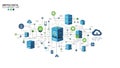 A complex digital architecture diagram showcasing unified digital technology infrastructure Royalty Free Stock Photo