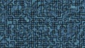 complex digital maze like pattern with blue and black geometric shapes