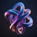 A complex, digitally-rendered geometric shape with interlocking loops, featuring Royalty Free Stock Photo