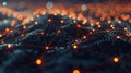 The complex yet efficient process of achieving blockchain consensus visualized by the convergence of lines and light