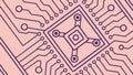 Complex Electronic Circuit Board Network Design, vector design Generative AI Royalty Free Stock Photo
