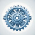 Complex Gear System Illustration with Smooth Metallic Textures and Cool Tones Royalty Free Stock Photo