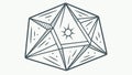 Complex Geometric Dodecahedron Shape, vector design Generative AI Royalty Free Stock Photo