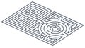 Complex Geometric Maze Design, Intricate Puzzle Art, vector design Generative AI Royalty Free Stock Photo