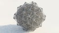Complex Geometric Metal Wireframe Polyhedron Sculpture Royalty Free Stock Photo