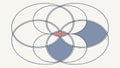Complex geometric pattern based on overlapping circles design vector design Generative AI Royalty Free Stock Photo