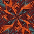 A complex geometric pattern features interlocking angular shapes in shades of Royalty Free Stock Photo