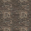 Complex geometric pattern featuring interconnected pathways and layers, resembling Royalty Free Stock Photo