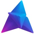 A complex geometric shape composed of layered equilateral triangles, transitioning in Royalty Free Stock Photo