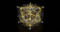 A complex geometric structure consisting of interconnected lines and nodes forms a Royalty Free Stock Photo