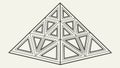 Complex Geometric Triangular Pyramid Structure Vector, vector design Generative AI Royalty Free Stock Photo