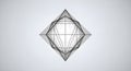 Geometric wireframe octahedron with concentric layers on a light gray background Royalty Free Stock Photo