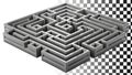 Complex grey labyrinth maze puzzle problem solving challenge strategy png transparent image Generative AI Royalty Free Stock Photo