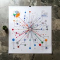 Complex Hand-Drawn Network Diagram for Data Visualization Royalty Free Stock Photo