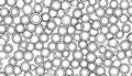 A complex high contrast monochromatic geometric design featuring a dense overlay of countless abstract circular shapes and Royalty Free Stock Photo