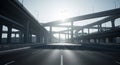 Complex Highway Overpass System Under a Bright Sunny Sky interchange road Royalty Free Stock Photo