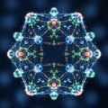 A complex, holographic representation of a molecule or neural Royalty Free Stock Photo