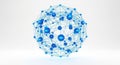 Complex interconnected data network sphere on white background Royalty Free Stock Photo