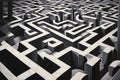 complex interlocking shadows that form a maze like pattern chall Royalty Free Stock Photo