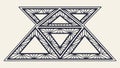 Complex Interlocking Triangles Geometric Pattern, Abstract and Modern, vector design Generative AI Royalty Free Stock Photo