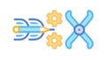 Complex Intersecting Gears Icon, Mechanical Systems, Engineering, vector design Generative AI Royalty Free Stock Photo