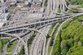 Complex Interstate Junction - Aerial View Royalty Free Stock Photo