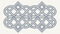 Complex Interwoven Geometric Pattern Border, vector design Generative AI Royalty Free Stock Photo