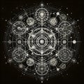 A complex and intricate pattern of sacred geometry.
