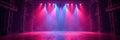 Complex lighting truss system, central stage rigging, framework, trusses, setup