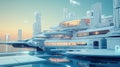 complex low poly futuristic scan of a multi unit complex Royalty Free Stock Photo