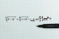 Complex mathematical examples in the notebook as Egyptian hieroglyphs