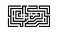 Complex Maze Labyrinth Pattern, Puzzle Challenge Game, vector design Generative AI Royalty Free Stock Photo